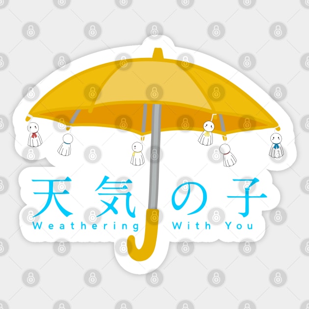 Weathering with you rain doll umbrella japanese english title Sticker by ballooonfish